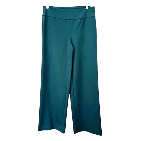 Zac & Rachel Wide Leg Pants Dark Green Size M Stretch Pull-On Trousers Workwear - Picture 1 of 7